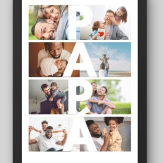 Cuadro Collage PAPÁ Nuestras Mejores Historias en una Palabra