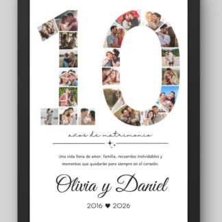 Cuadro Collage Personalizado 10 Años Aniversario