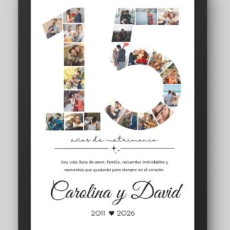 Cuadro Collage Personalizado 15 Años Aniversario