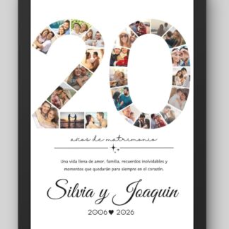 Cuadro Collage Personalizado 20 Años Aniversario