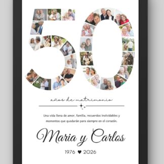 Cuadro Collage Personalizado 50 Años Aniversario